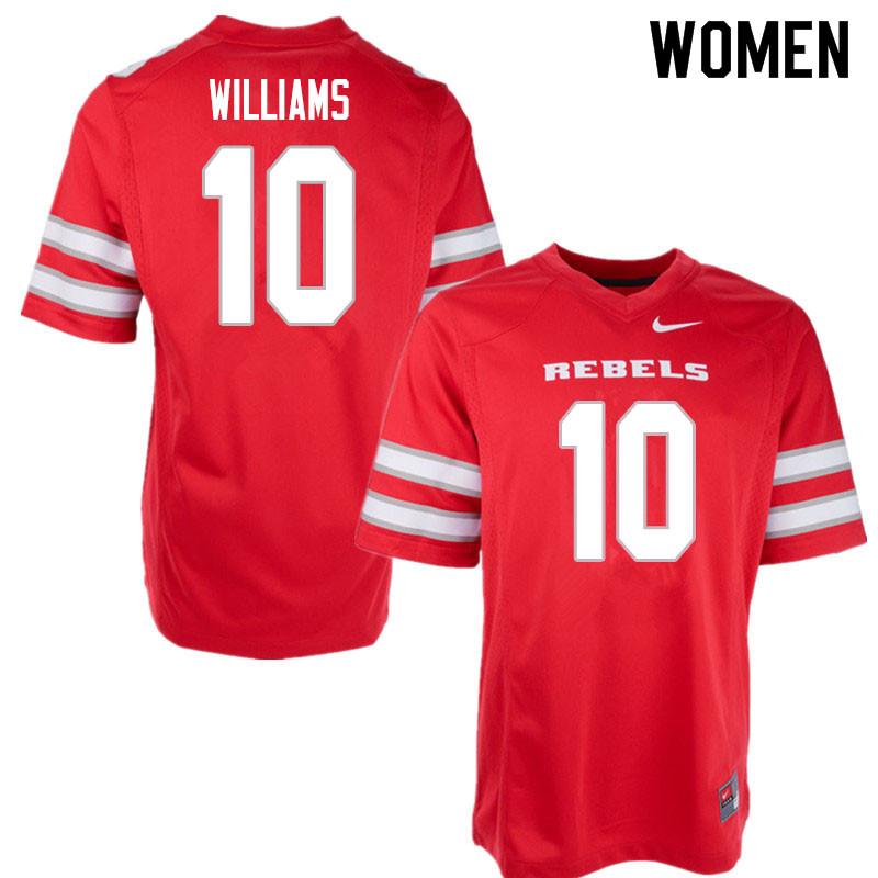 Women #10 Kyle Williams UNLV Rebels College Football Jerseys Sale-Red - Click Image to Close
